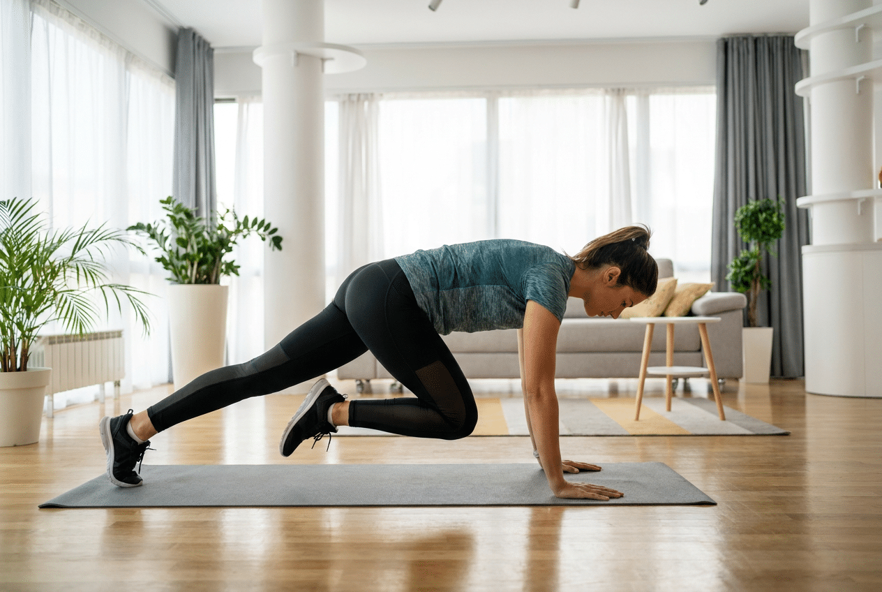 Mountain climbers oefening als burpee alternatief thuis