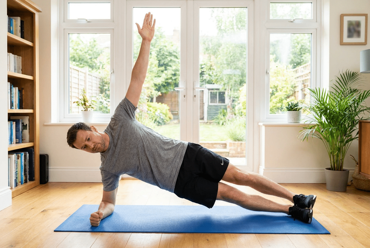 Side plank core oefening thuis