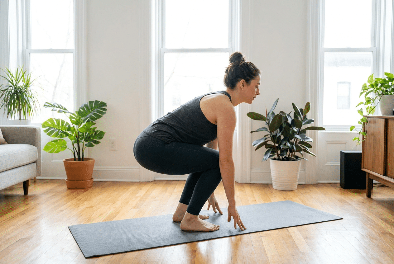 Squat thrust als burpee alternatief zonder springen