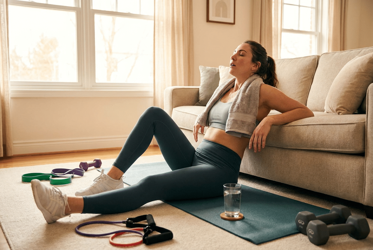 Herstel na een korte intensieve workout terwijl het afterburn effect doorloopt